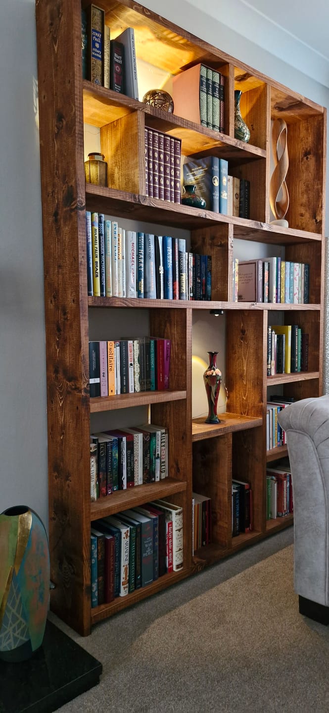 Customer photo review of Reclaimed Wood Bookcase - Rustic Shelving Unit | Handmade Bookshelf | Storage Solution - OG