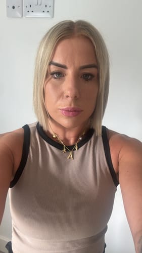 Customer photo review of GOLD OCEAN LETTER NECKLACE