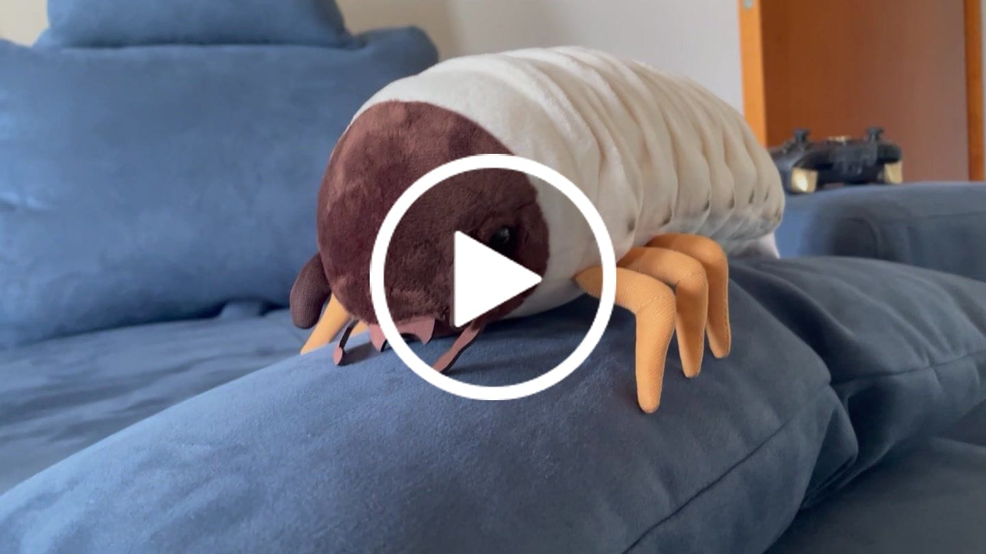 Customer video review of White Grub Soft Stuffed Plush Toy