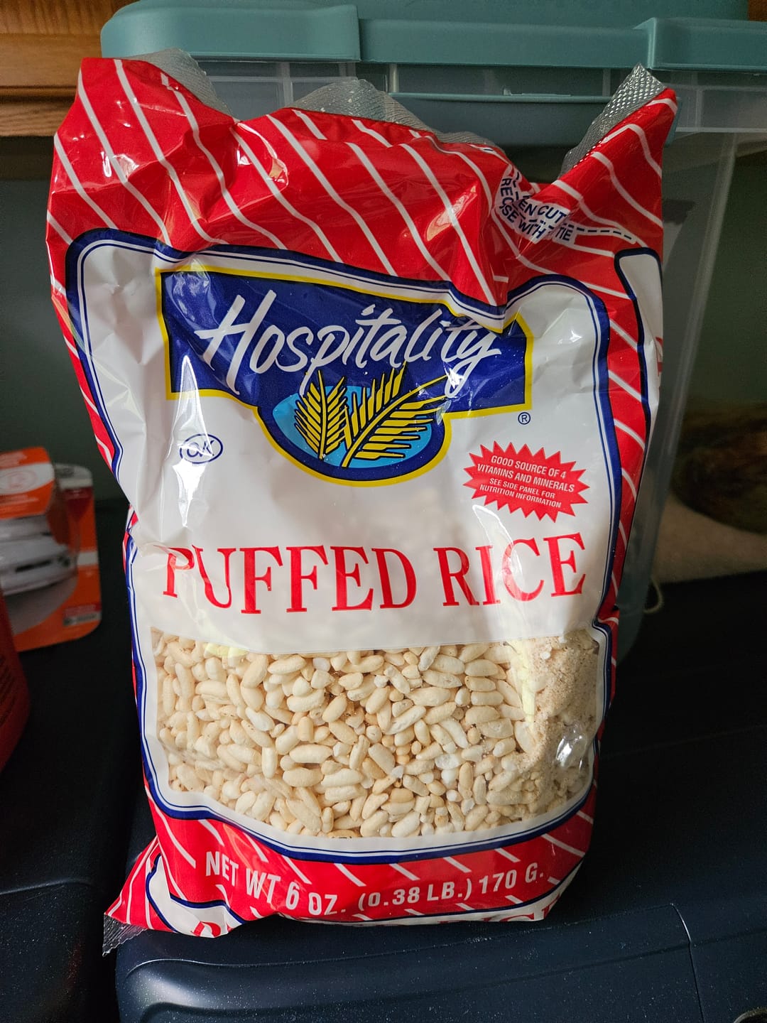 Customer photo review of Hospitality Puffed Rice Cereal - 6 OZ 12 Pack