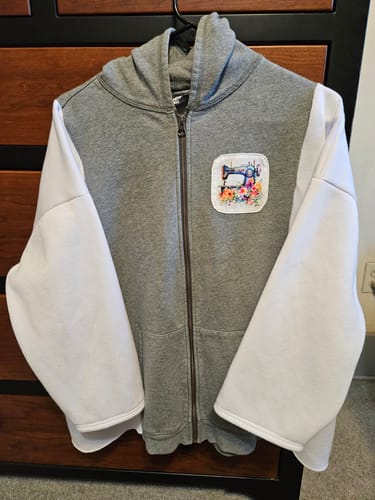 Customer photo review of Watercolor Sewing Machine Pattern #6 Fabric Panel