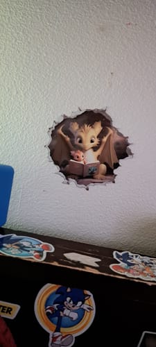 Customer photo review of Storytime Dragon Hole Decal