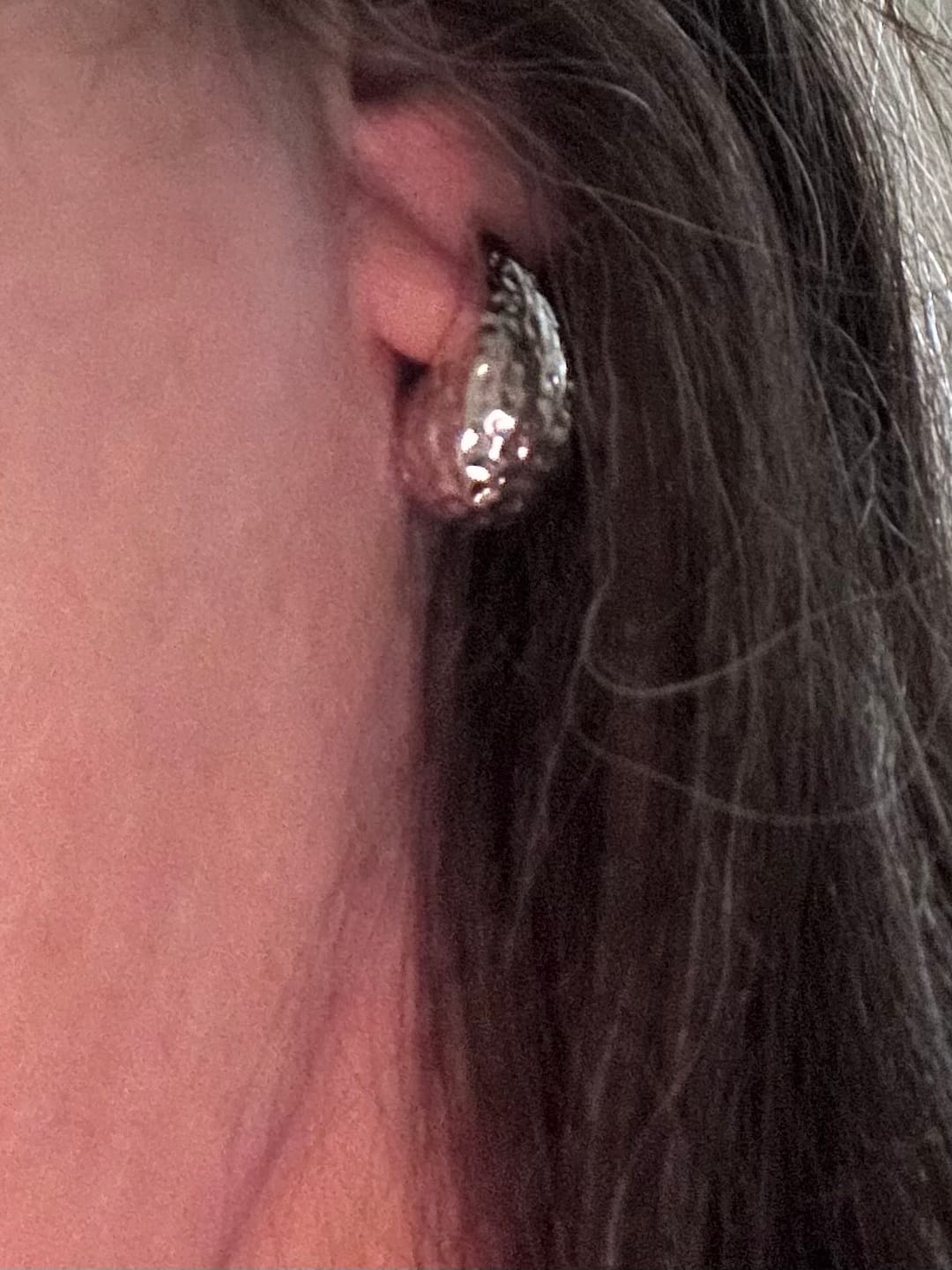 Customer photo review of Candice 18k White Gold Plated Teardrop Stud Earrings