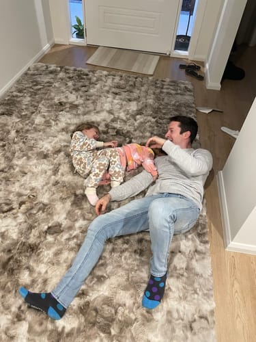 Customer photo review of The Mellow Mat® Snow Mink Faux Fur (Soft Touch Sensory Tatami Rug)