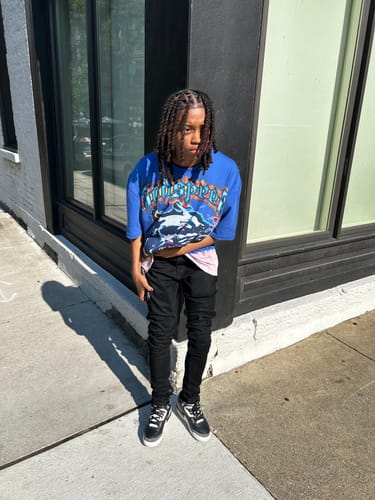 Customer photo review of Godspeed Off The Leash Tee Royal Blue