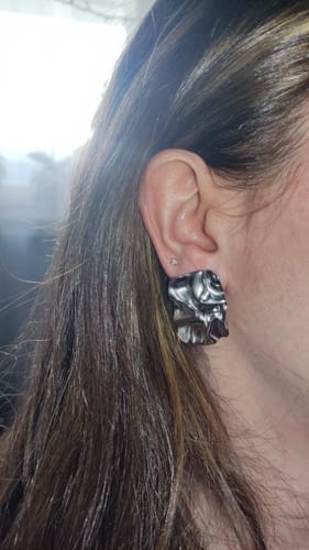 Customer photo review of Square Meltdown Ohrstecker 18K Vergoldet