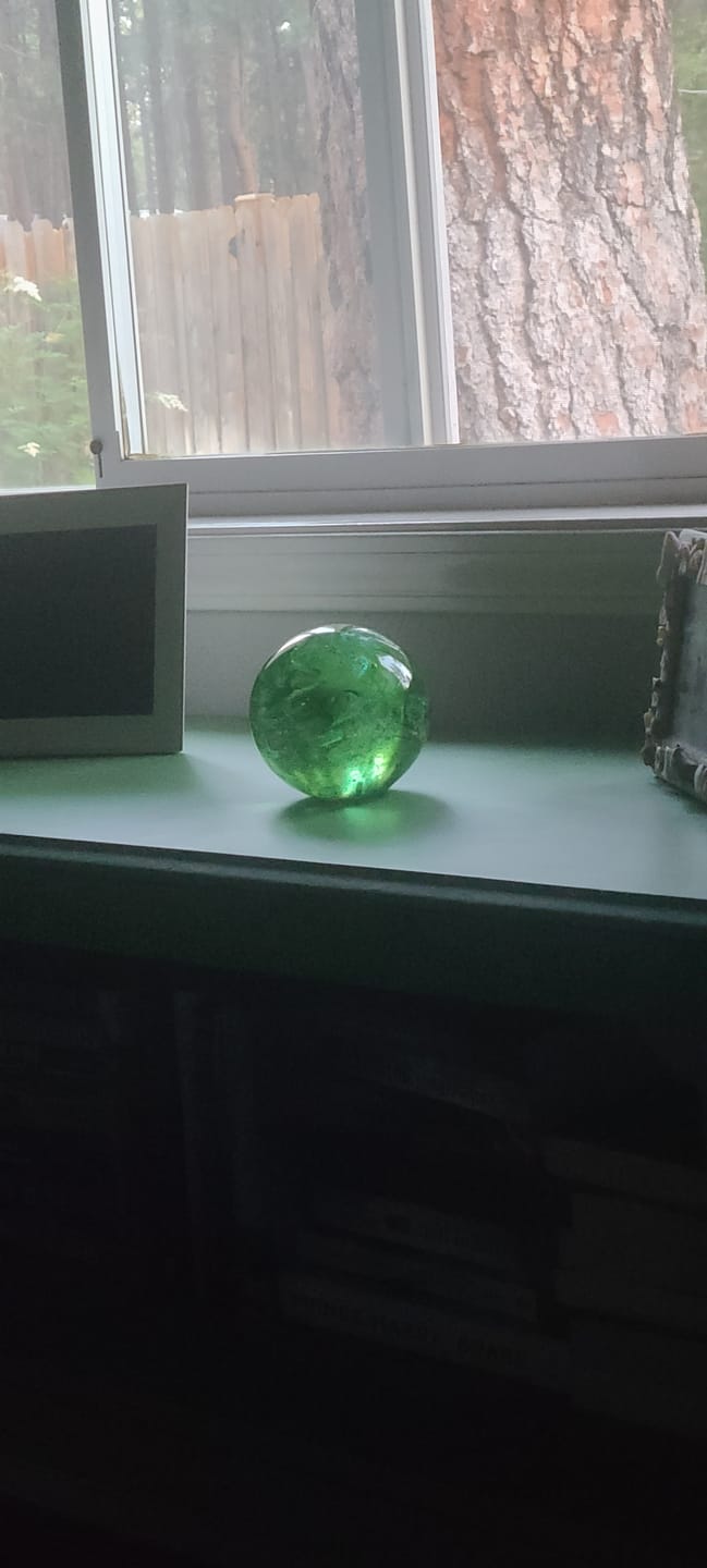 Customer photo review of Dichroic Explosion Orb with Cremation Ash