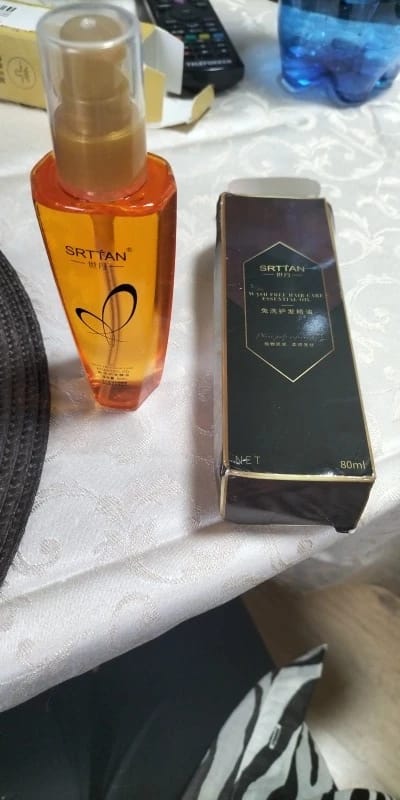 Customer photo review of Argan Oil Hair Serum Lightweight Split Ends Mist — Amber Gold | KIMLUD