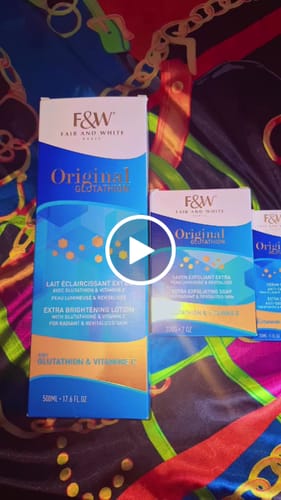 Customer video review of Fair and White Original Glutathion Extra Brightening Lotion 500ml / 16.90 fl oz