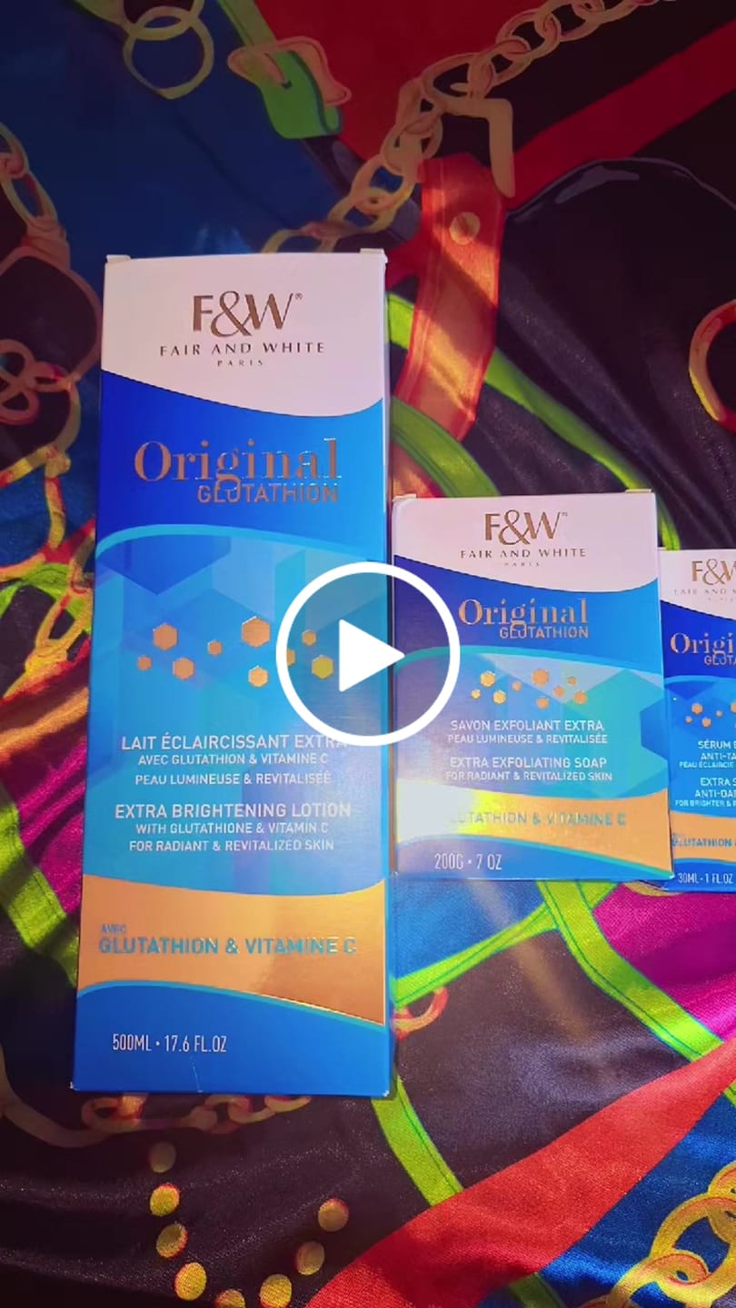 Customer video review of Fair and White Original Glutathion Extra Brightening Lotion 500ml / 16.90 fl oz