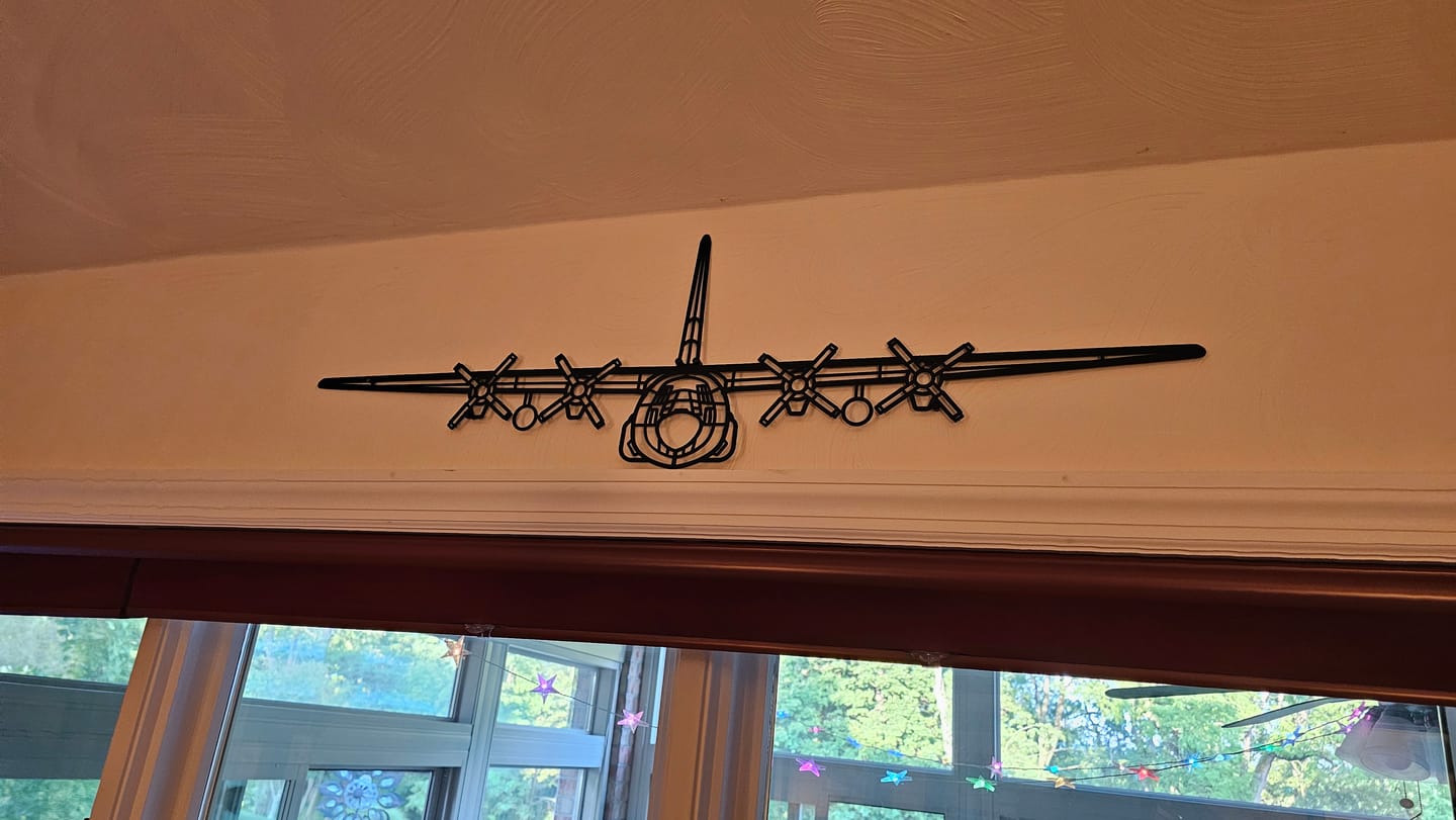 Customer photo review of C-130H Hercules Front Metal Aircraft Wall Art - NCP0040