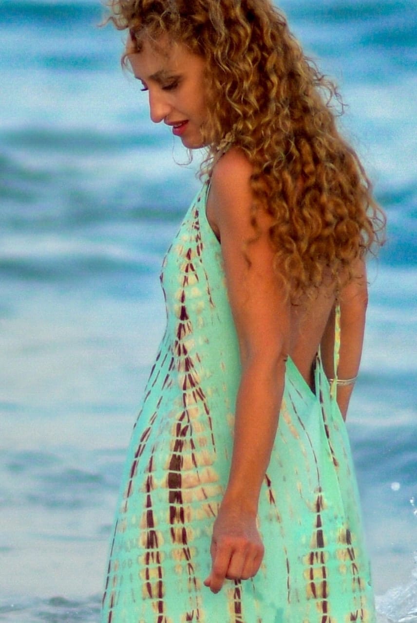 Customer photo review of Flamingo Tie Dye Dress Turquoise