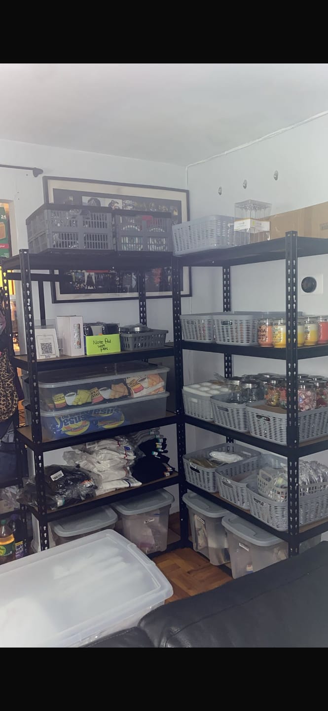 Customer photo review of Reibii 5-Tier Storage Shelving Units, 2020 lbs Adjustable Steel Garage Shelving Racks for Bedroom Kitchen Closet
