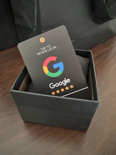 Customer photo review of RATECARDS™ - Google Review Card Premium Black