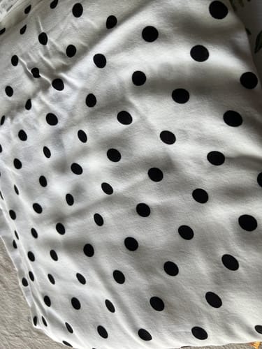 Customer photo review of Black Polka dots on White Rayon Challis