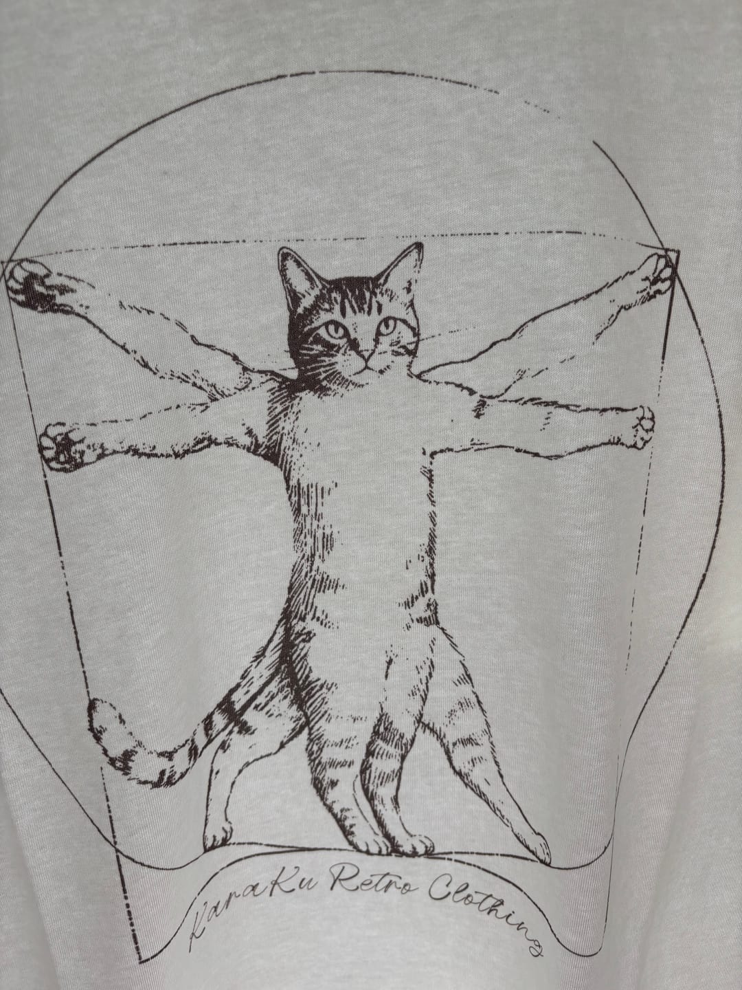 Customer photo review of 「ウィトルウィウス的にゃん体図」スケッチ風線画コットンTee