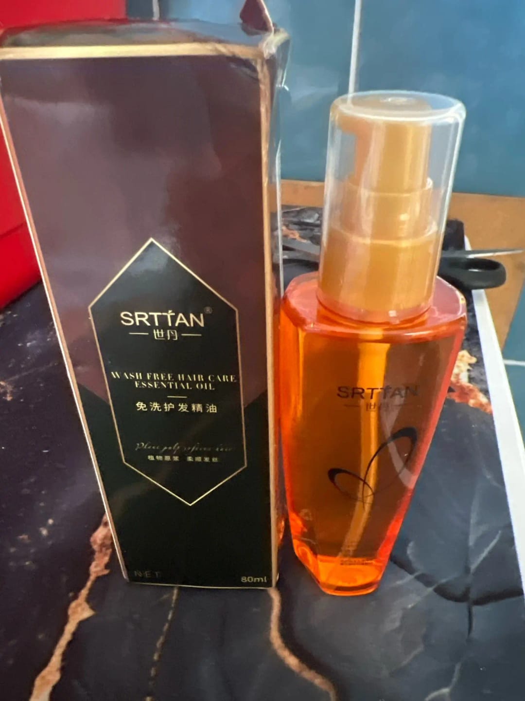 Customer photo review of Argan Oil Hair Serum Lightweight Split Ends Mist — Amber Gold | KIMLUD