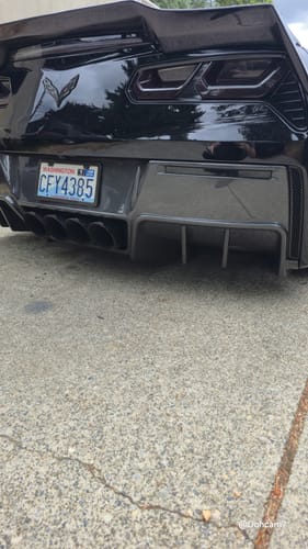 Customer photo review of Fits 14-Up Corvette C7 GM Factory Package Carbon Fiber Rear Bumper Diffuser