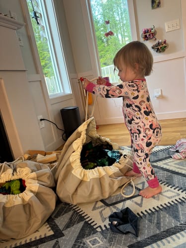 Customer photo review of Large Toy Storage Bag - Stone