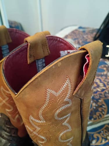 Customer photo review of Brown Caiman Neck Leather Boots With 3D Lightweight Sole - Composite Toe