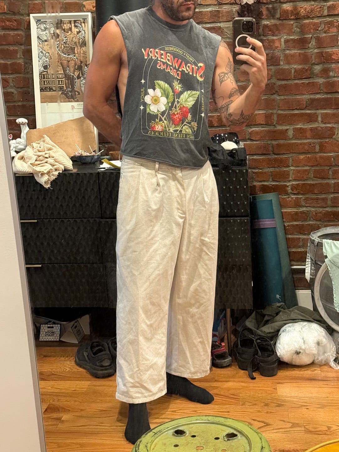 Customer photo review of Mocean Linen Pants Beige
