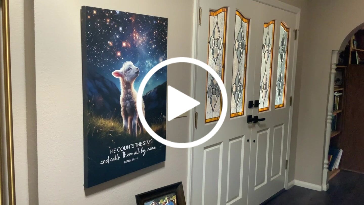 Customer video review of He Counts The Stars And Calls Them All By Name Psalm 147:4 Wall Art Canvas