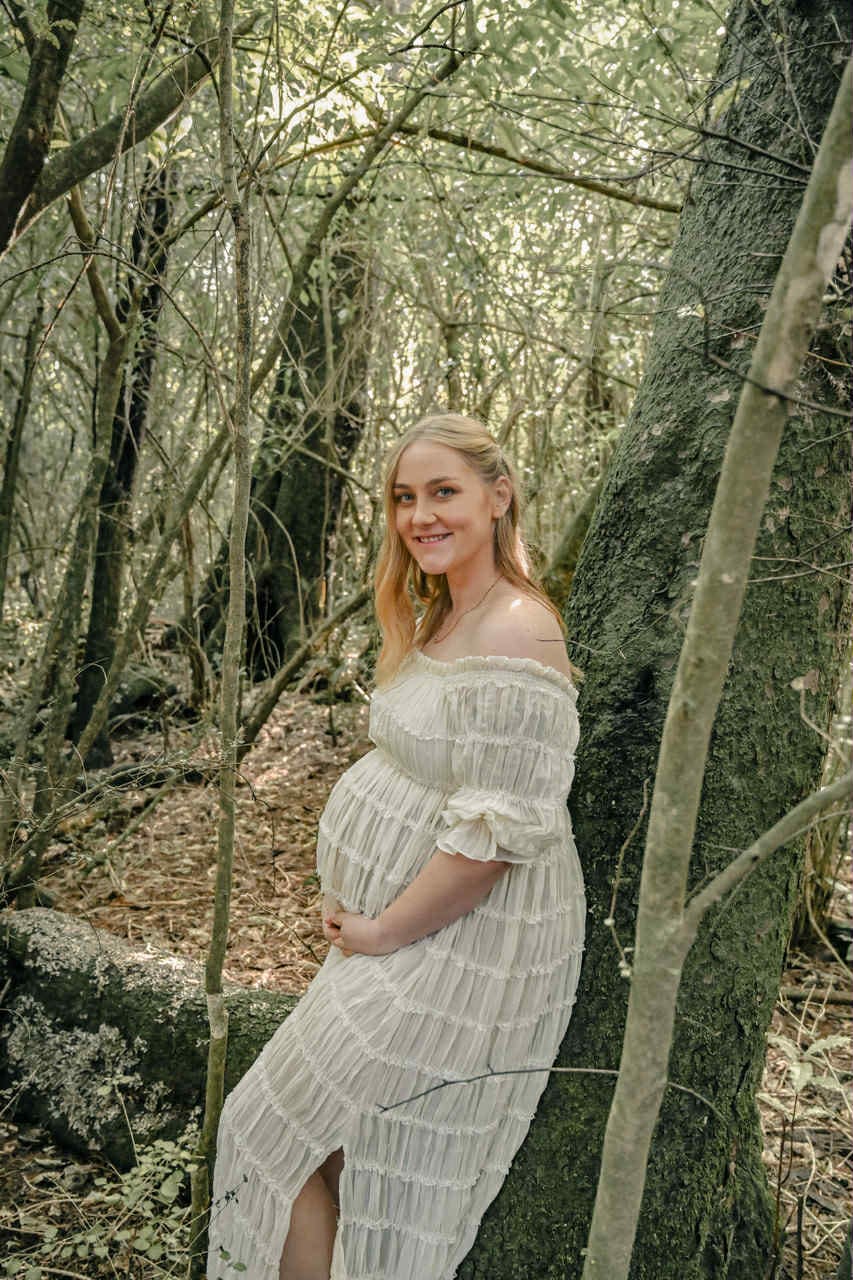 Customer photo review of Mariana Sheer Maternity Photoshoot  Dress in White