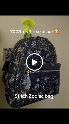 Customer video review of Loungefly Disney Lilo & Stitch Zodiac Glow In The Dark All-Over Print Mini Backpack - 707 Street Exclusive