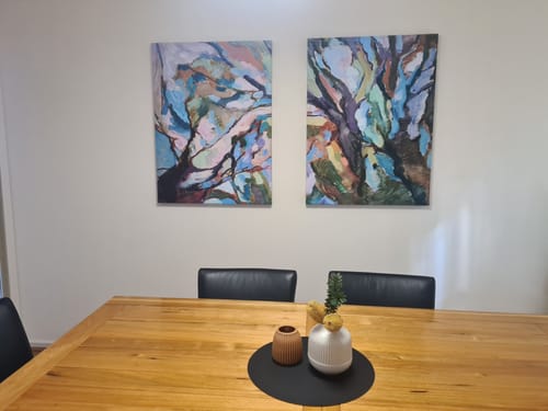 Customer photo review of Two Piece Eucalypt Forest Print Set - Australian Bush Canvas Prints