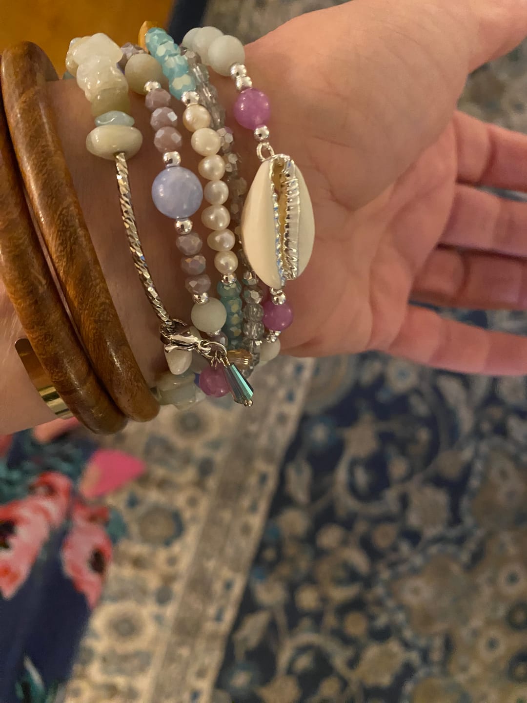 Customer photo review of Seaside Dreams Stretch Apple Watch Strap
