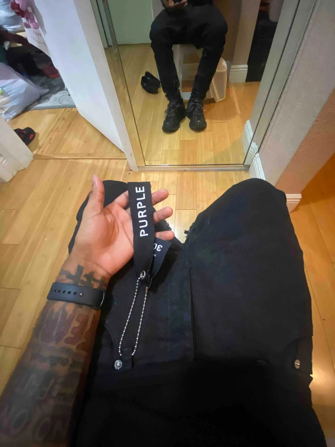 Customer photo review of Purple Brand Jeans