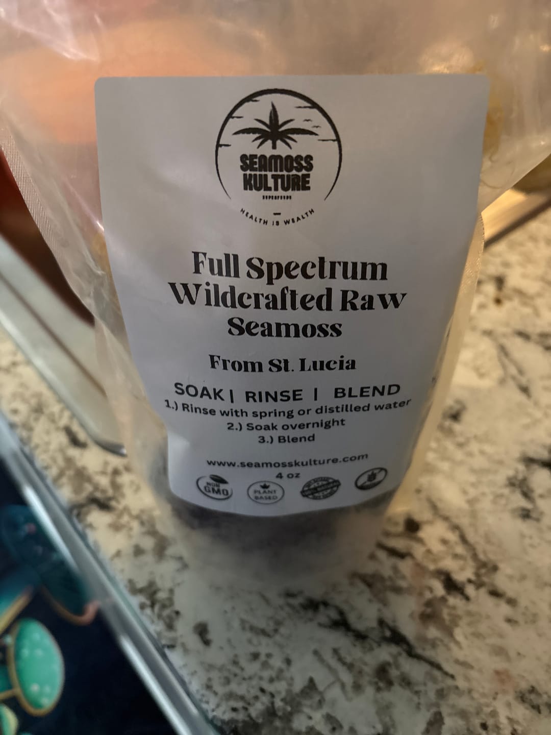 Customer photo review of Premium Full Spectrum St. Lucian Wildcrafted Raw Sun dried Sea Moss (Irish Sea Moss)