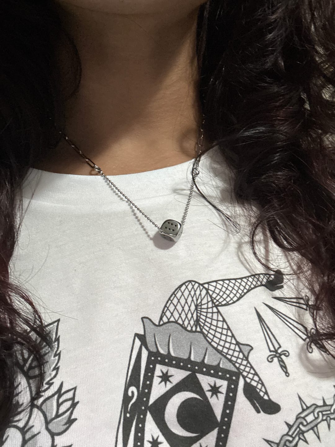 Customer photo review of Talis Dice Necklace