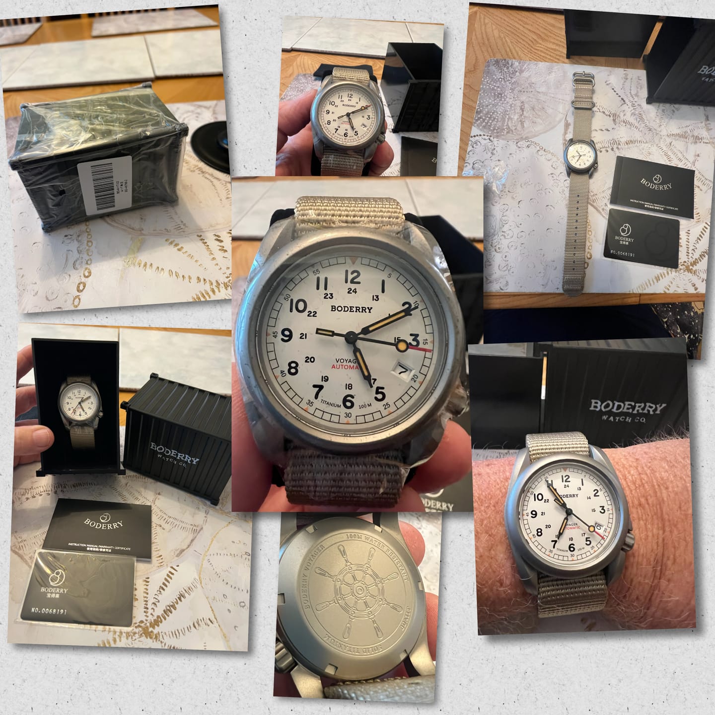 Customer photo review of VOYAGER - 100M Waterproof Titanium Automatic Field Watch | White