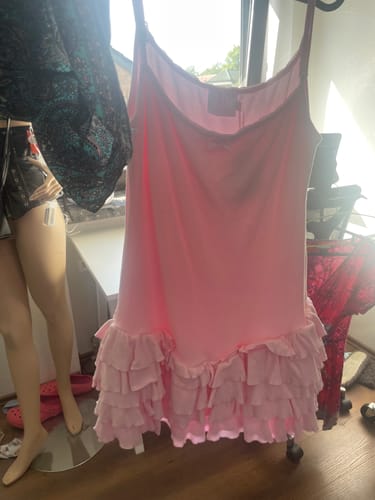 Customer photo review of Serafina Ruffles Mini Dress + Bloomer Shorts Set (Pink)