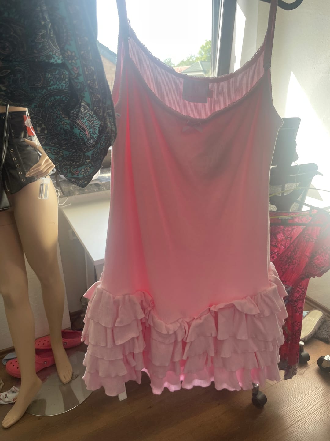 Customer photo review of Serafina Ruffles Mini Dress + Bloomer Shorts Set (Pink)
