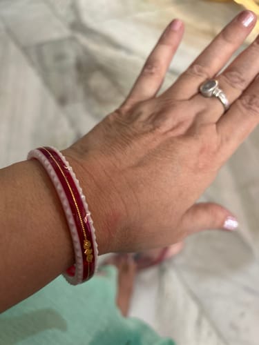 Customer photo review of Red – “Crimson Charm Women’s Bangle” (Pack of 1 Pair) (2 pis)