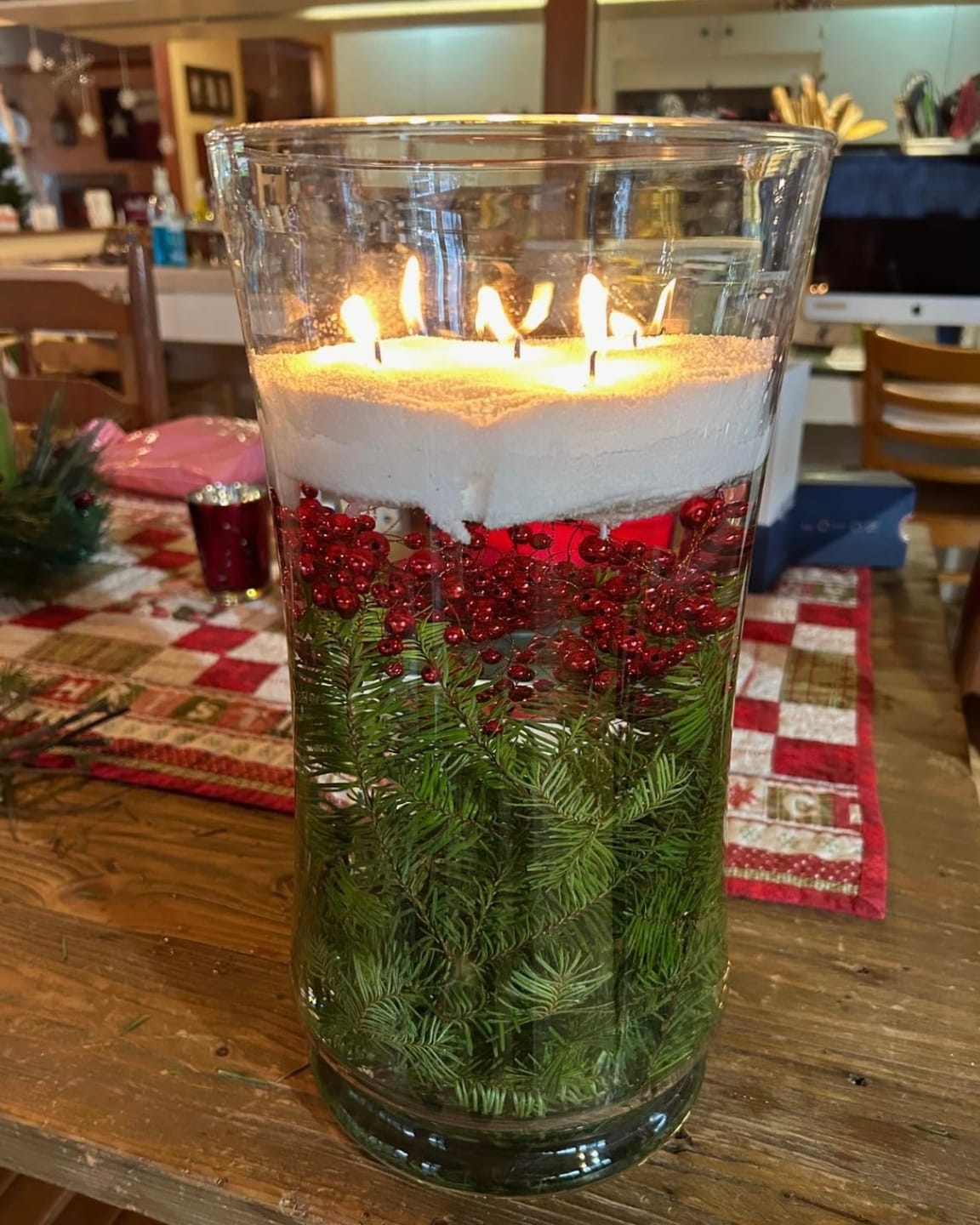 Customer photo review of Pearl Light Sand Candle