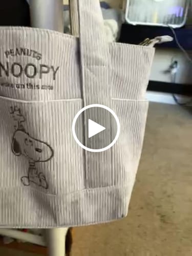 Customer video review of Peanuts Snoopy Corduroy Tote Bag - I Woke Up This Cute (4 Colors)