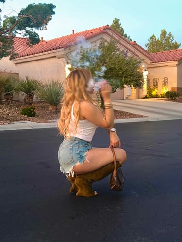 Customer photo review of VINCENT-OLIVE PEEP TOE WEDGE BOOT