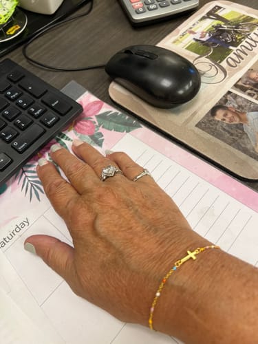 Customer photo review of My Small Circle Of Female Friends Cross Bracelet