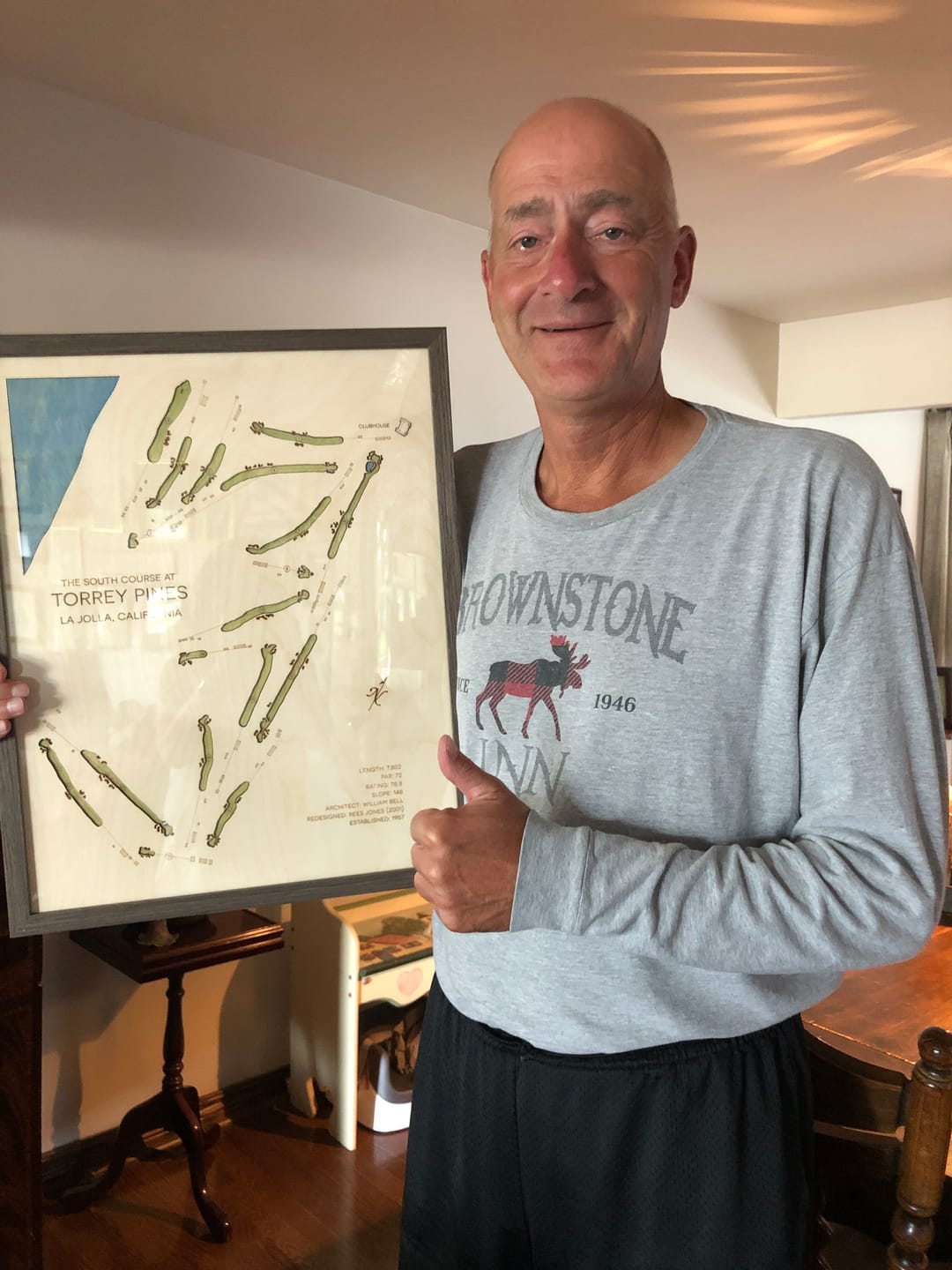 Customer photo review of Custom 3D Wood Golf Course Map