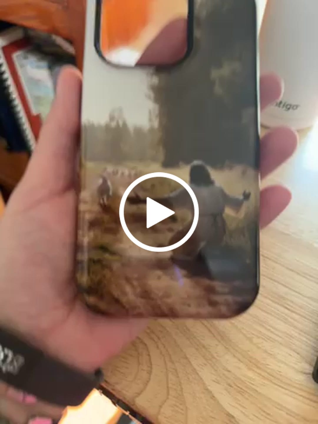 Customer video review of Lamb Runs to Jesus Phone Case