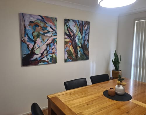 Customer photo review of Two Piece Eucalypt Forest Print Set - Australian Bush Canvas Prints