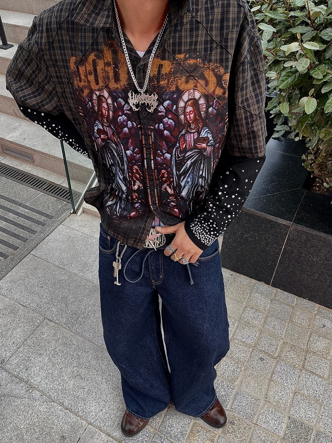 Customer photo review of God Bless the Saints – Stained Glass Shirt-158