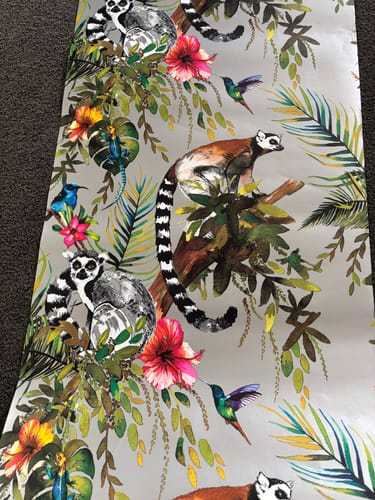 Customer photo review of Lemur Wallpaper - Silver
