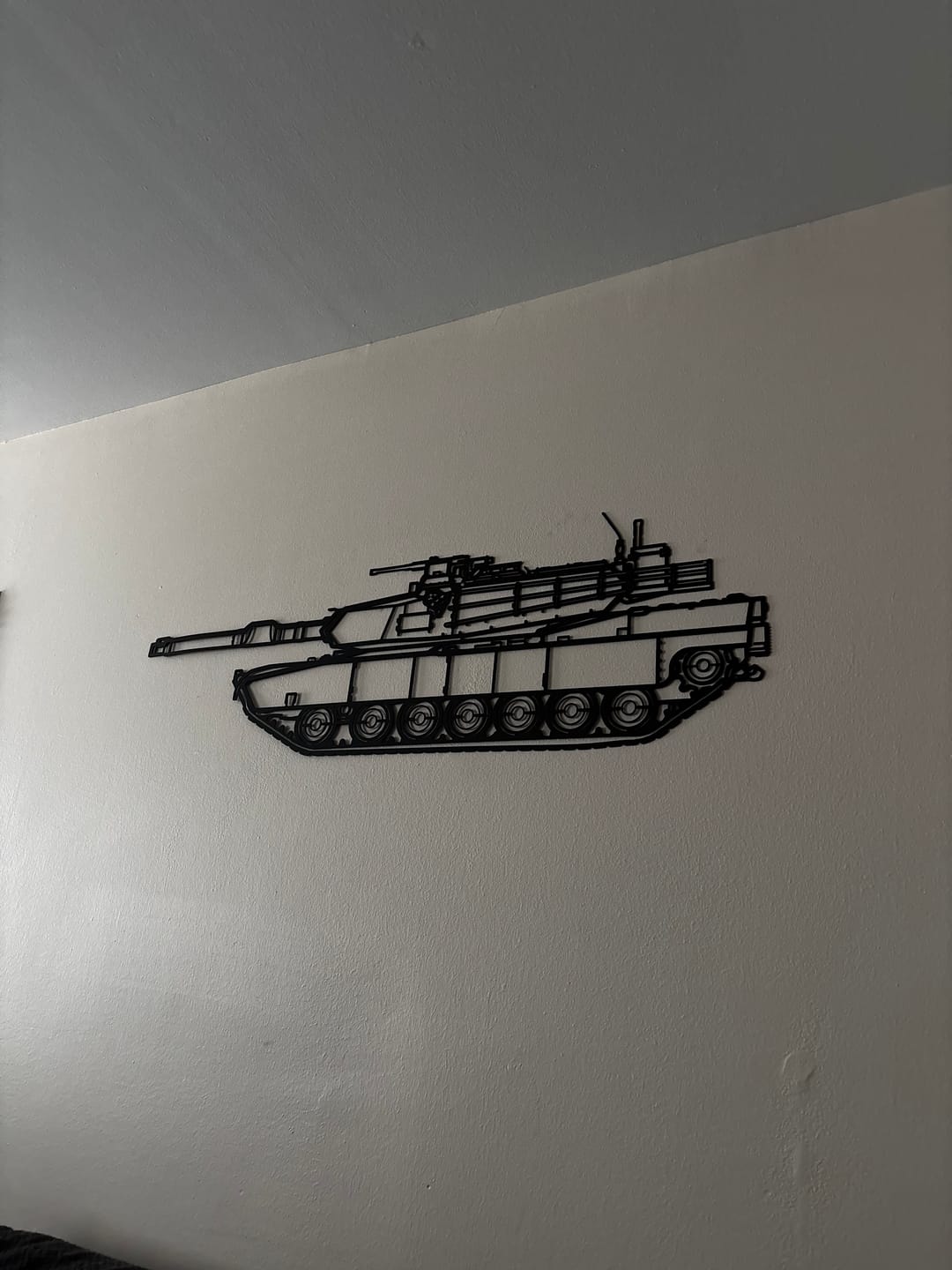 Customer photo review of M1A2 SEPv3 Abrams Silhouette Metal Wall Art