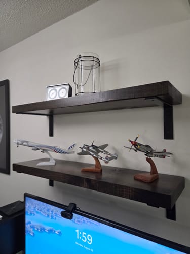 Customer photo review of Rustic Shelves with Brackets