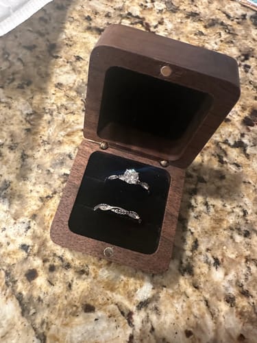 Customer photo review of Round Moissanite Infinity Petite Twisted Vine Engagement Ring