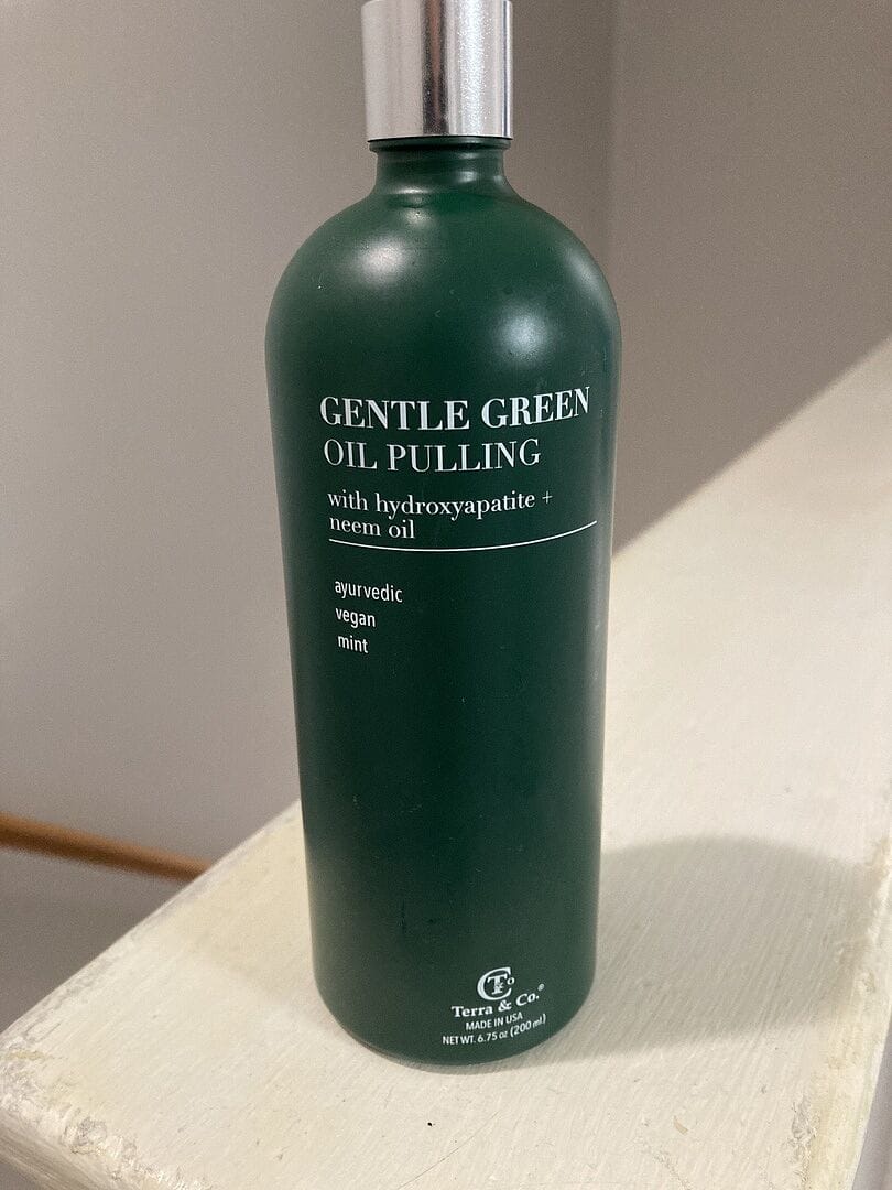 Customer photo review of Gentle Green Oil Pulling Mouthwash – Enamel Support & Gum Health